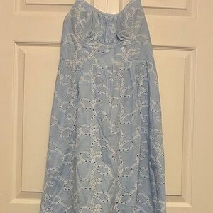 Lilly Pulitzer Della Midi dress Chic Light Blue Dress with White Detailing